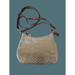 Coach Madison Needelpoint Op Art Fabric Small Top Handle/Crossbody Bag